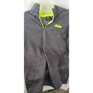 DC Batman Long Sleeve Quarter Zip Gray Pullover Men's Size Medium